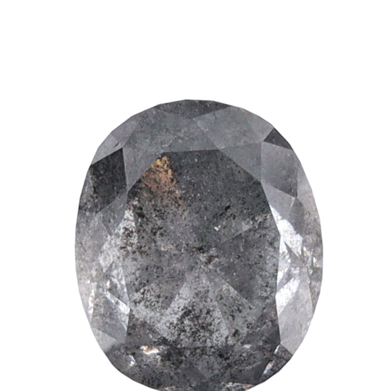 1.15ct | Salt & Pepper Oval Shape Brilliant Cut Diamond - Modern Rustic Diamond