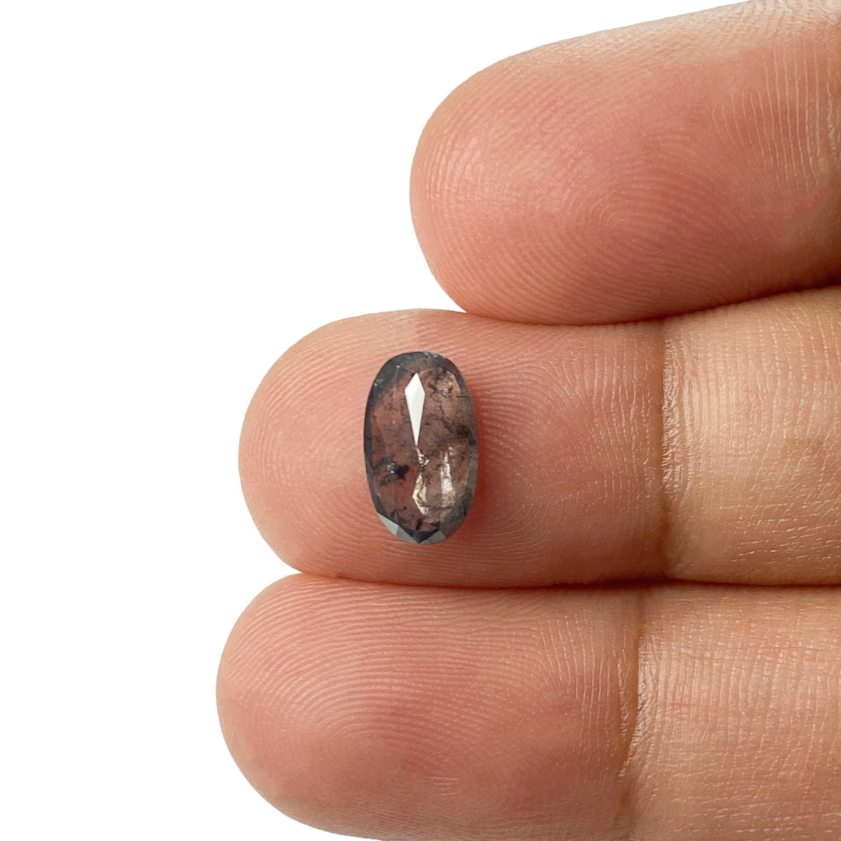1.15ct | Salt & Pepper Oval Shape Rose Cut Diamond - Modern Rustic Diamond