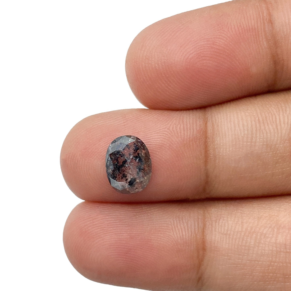 1.15ct | Salt & Pepper Oval Shape Rose Cut Diamond - Modern Rustic Diamond