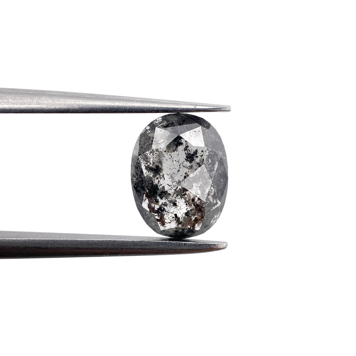 1.15ct | Salt & Pepper Oval Shape Rose Cut Diamond - Modern Rustic Diamond