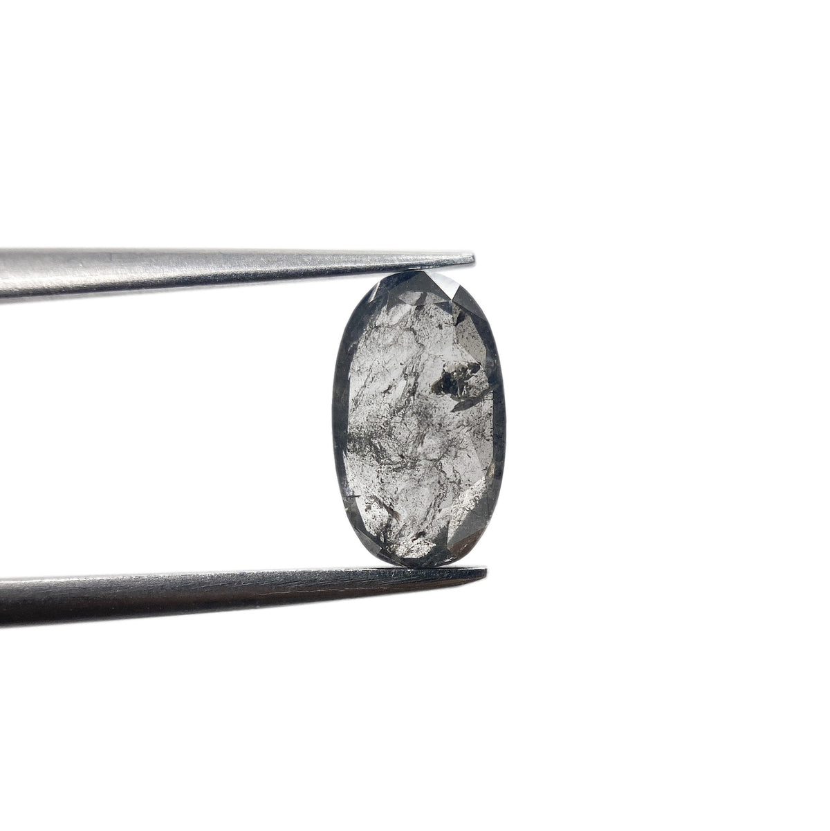 1.15ct | Salt & Pepper Oval Shape Rose Cut Diamond - Modern Rustic Diamond