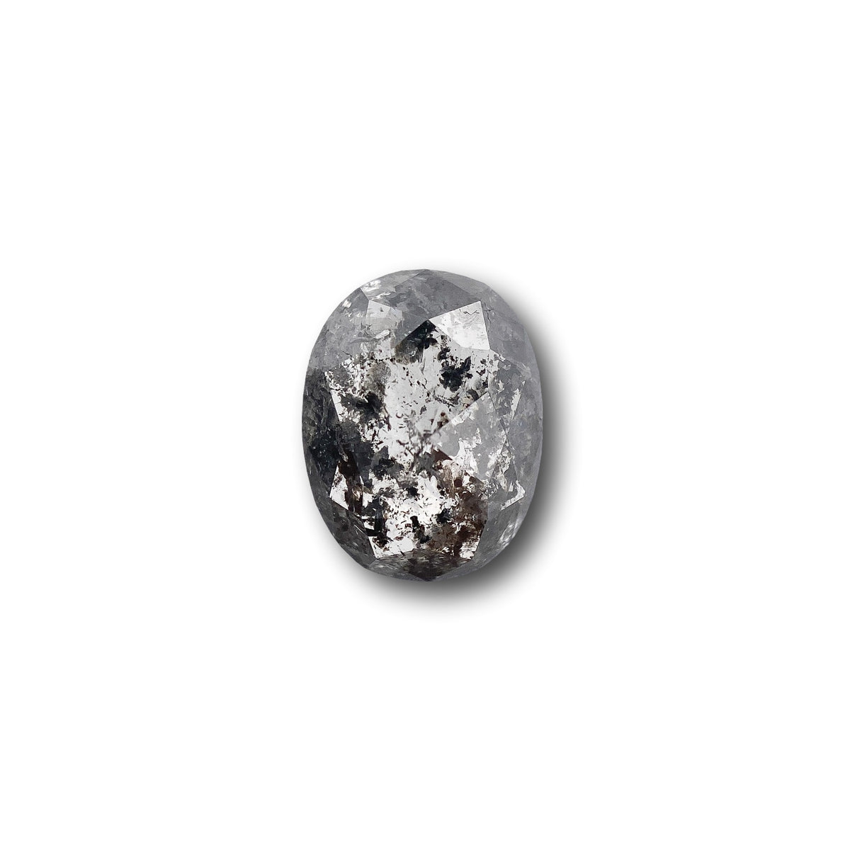 1.15ct | Salt & Pepper Oval Shape Rose Cut Diamond - Modern Rustic Diamond