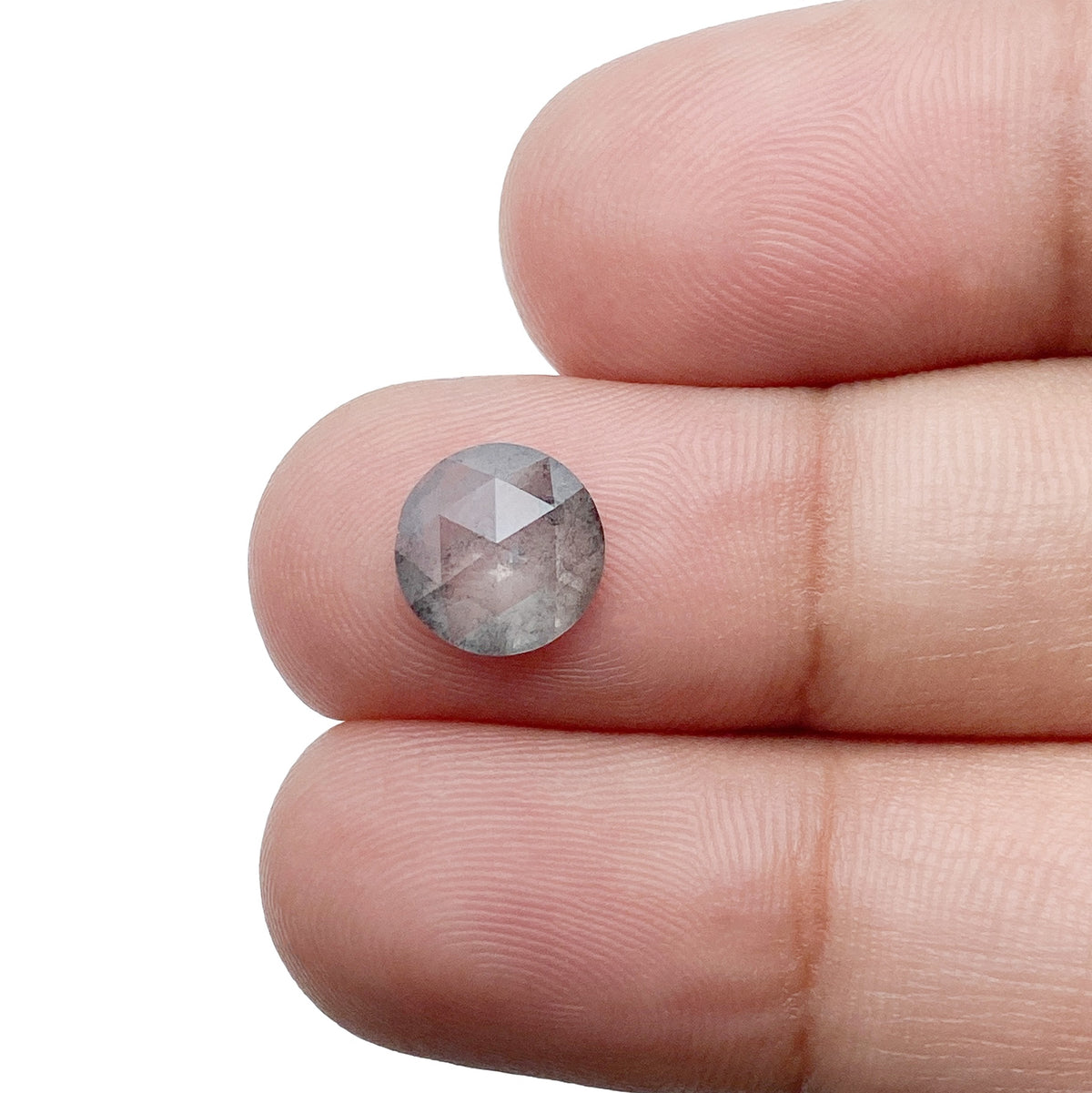 1.15ct | Salt & Pepper Round Shape Rose Cut Diamond - Modern Rustic Diamond