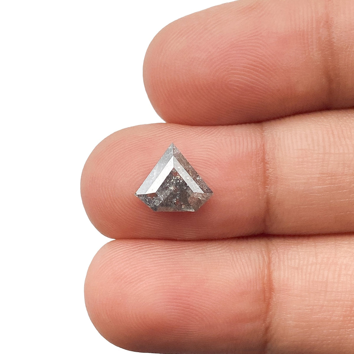 1.15ct | Salt & Pepper Shield Shape Rose Cut Diamond - Modern Rustic Diamond