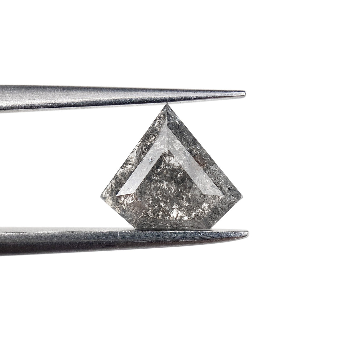 1.15ct | Salt & Pepper Shield Shape Rose Cut Diamond - Modern Rustic Diamond