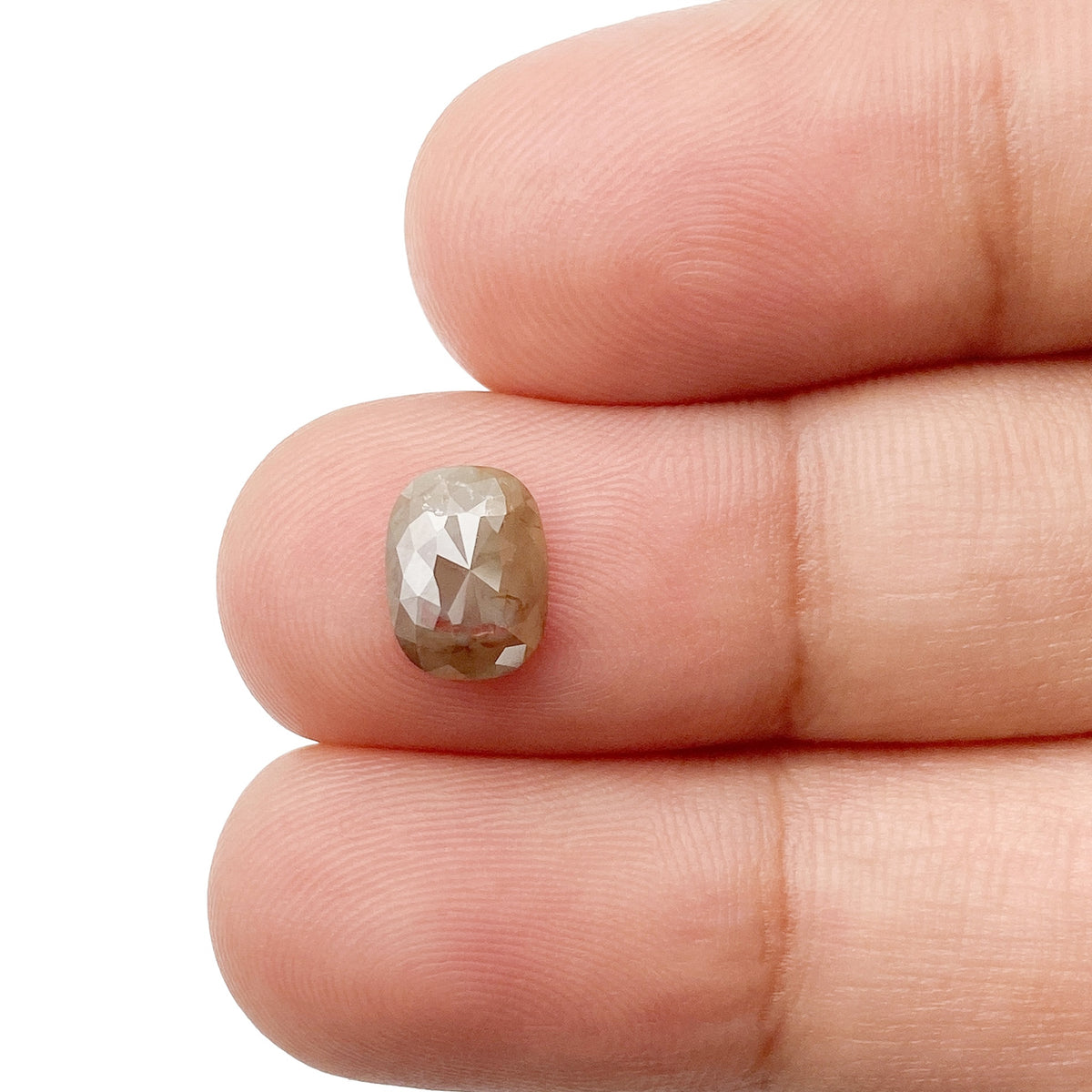 1.16ct | Salt & Pepper Cushion Shape Rose Cut Diamond - Modern Rustic Diamond