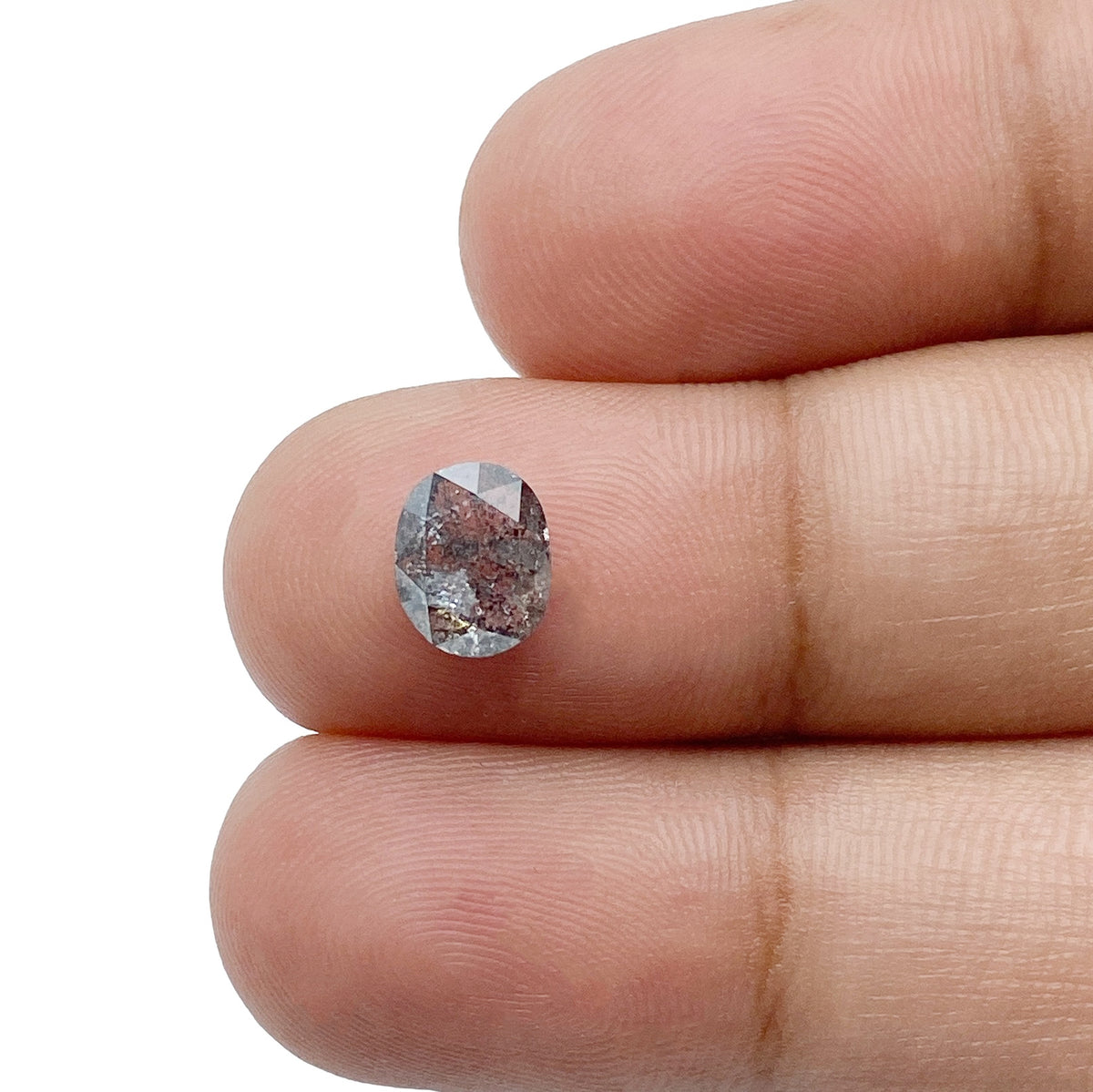 1.16ct | Salt & Pepper Cushion Shape Rose Cut Diamond - Modern Rustic Diamond