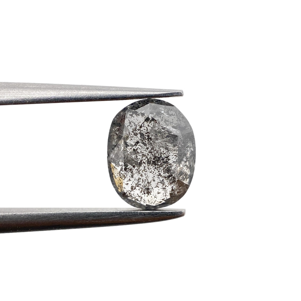 1.16ct | Salt & Pepper Cushion Shape Rose Cut Diamond - Modern Rustic Diamond