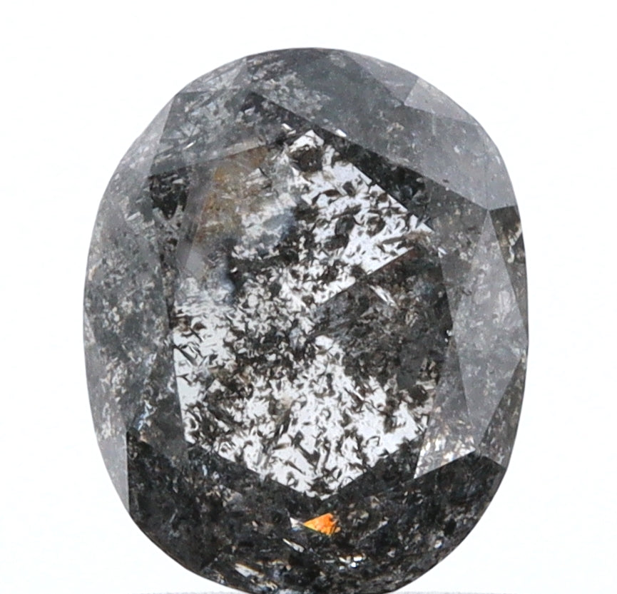 1.16ct | Salt & Pepper Cushion Shape Rose Cut Diamond - Modern Rustic Diamond