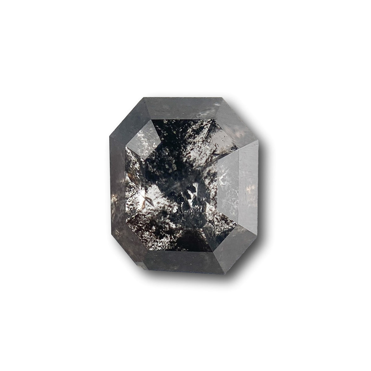 1.16ct | Salt & Pepper Emerald Shape Step Cut Diamond - Modern Rustic Diamond