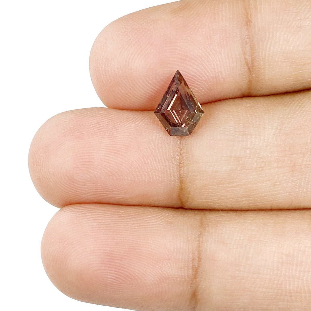 1.16ct | Step Cut Shield Shape Brown Sapphire-Modern Rustic Diamond