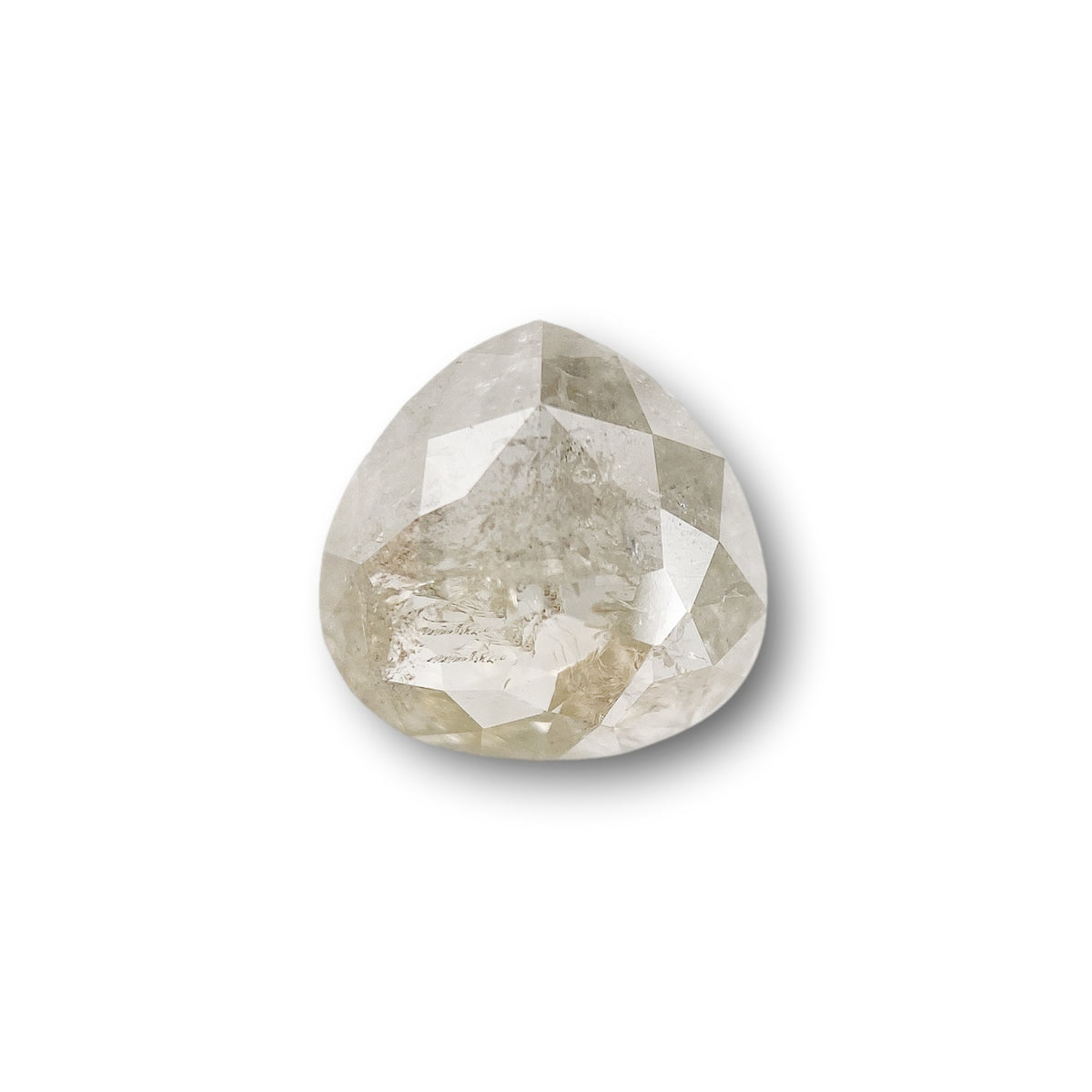 0.99ct | Salt & Pepper Pear Shape Rose Cut Diamond - Modern Rustic Diamond