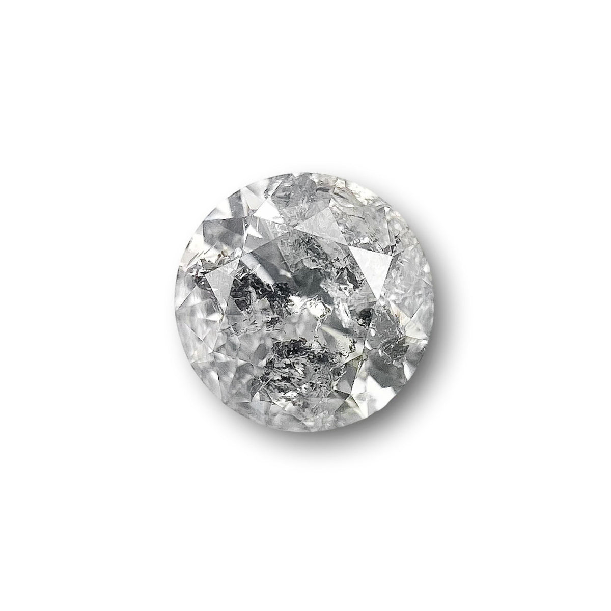 0.56ct | Salt & Pepper Round Shape Brilliant Cut Diamond