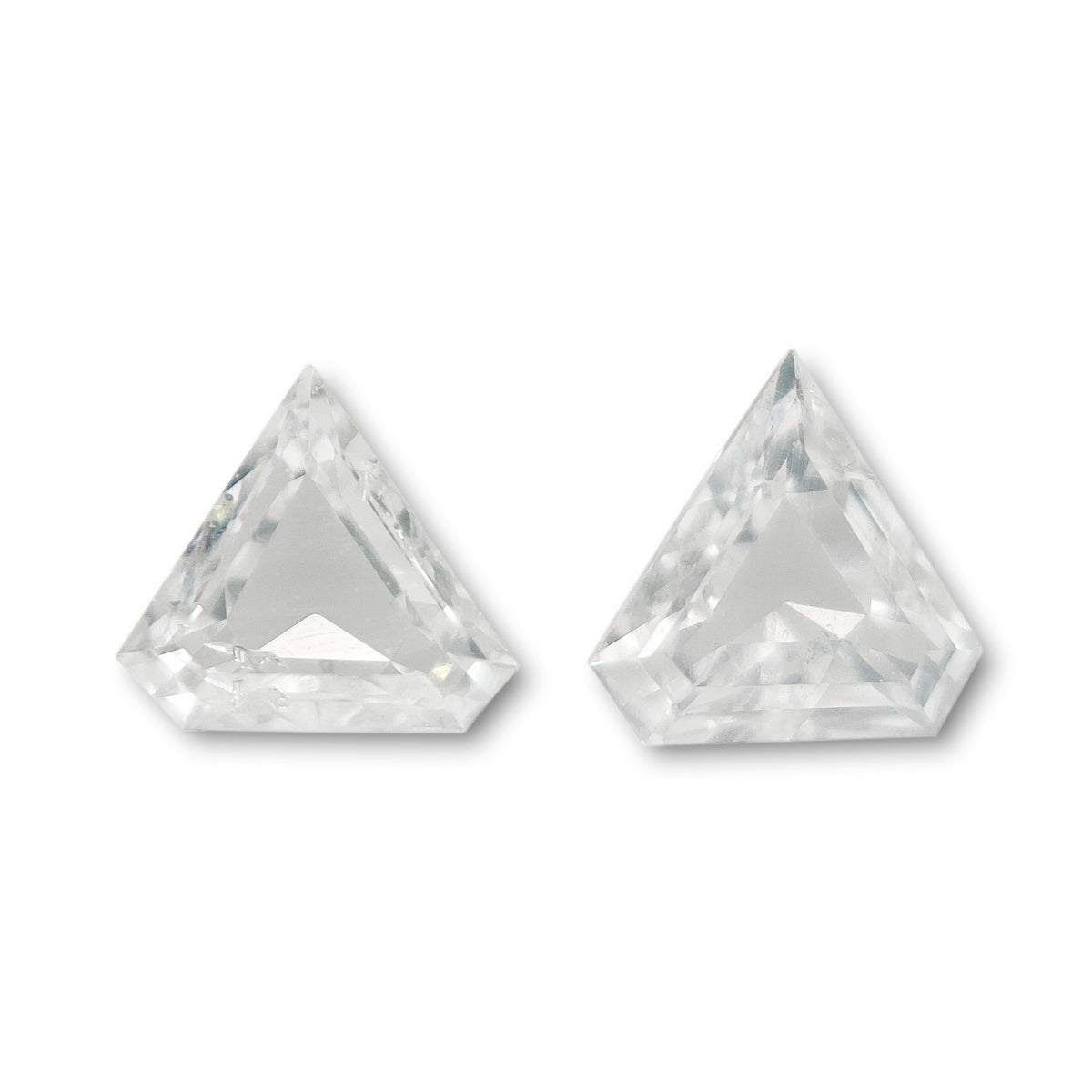 0.11cttw | G-H SI Shield Shape Step Cut Diamond Matched Pair - Modern Rustic Diamond