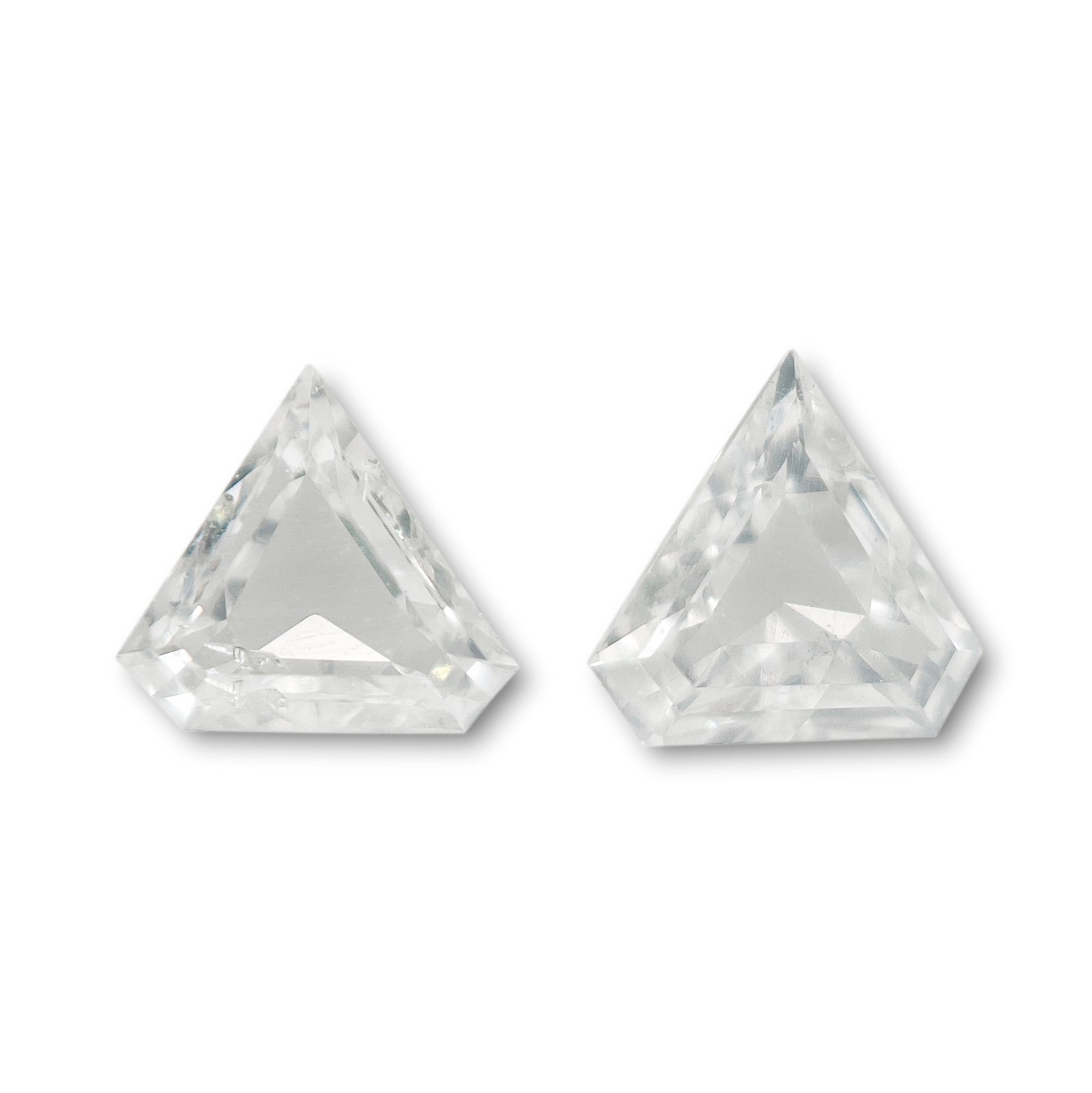 0.11cttw | G-H SI Shield Shape Step Cut Diamond Matched Pair - Modern Rustic Diamond