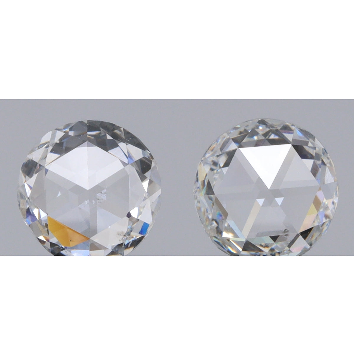 0.87cttw | I-J VS Round Shape Rose Cut Diamond Matched Pair - Modern Rustic Diamond