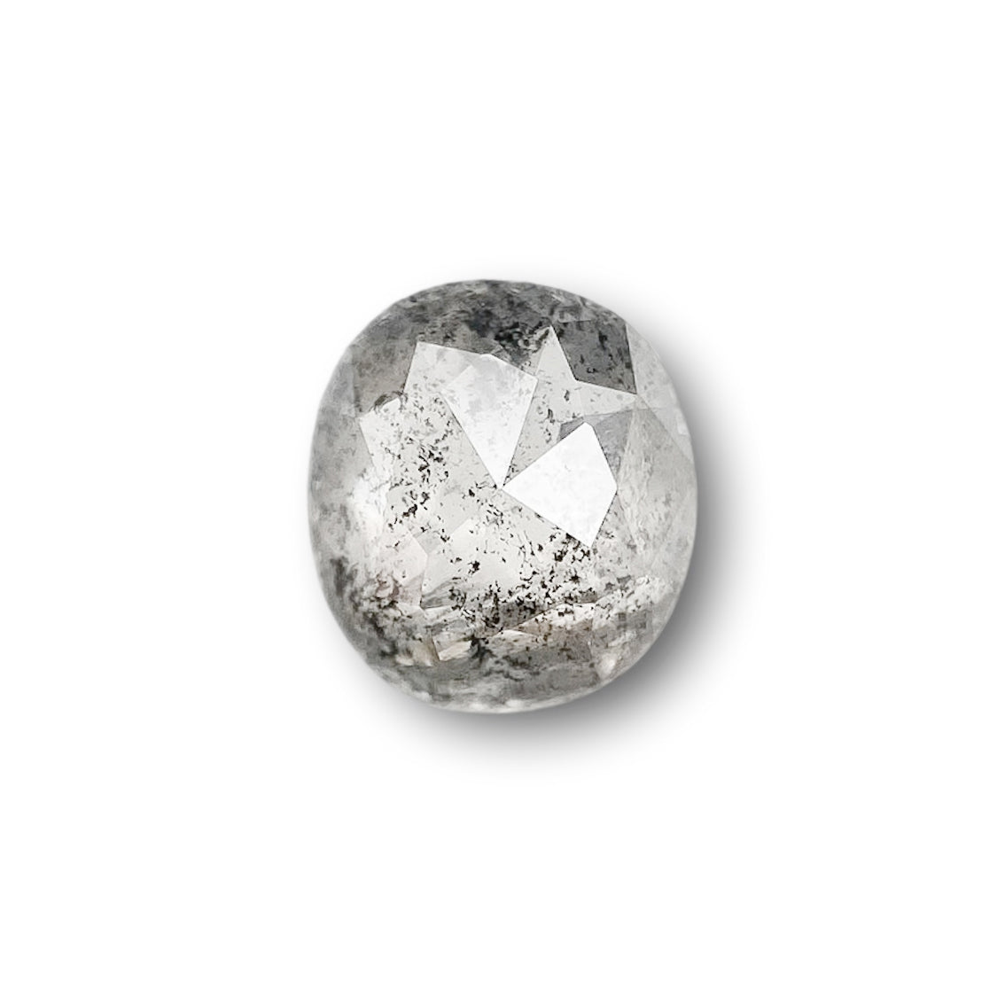 0.88ct | Salt & Pepper Cushion Shape Rose Cut Diamond