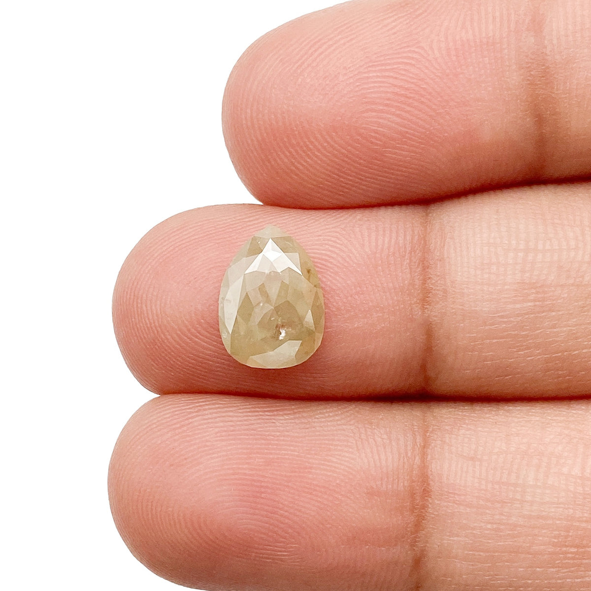 1.17ct | Rustic Yellow  Pear Shape Rose Cut Diamond - Modern Rustic Diamond