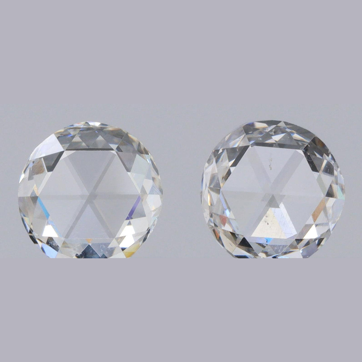 0.77cttw | I-J SI Round Shape Rose Cut Diamond Matched Pair
