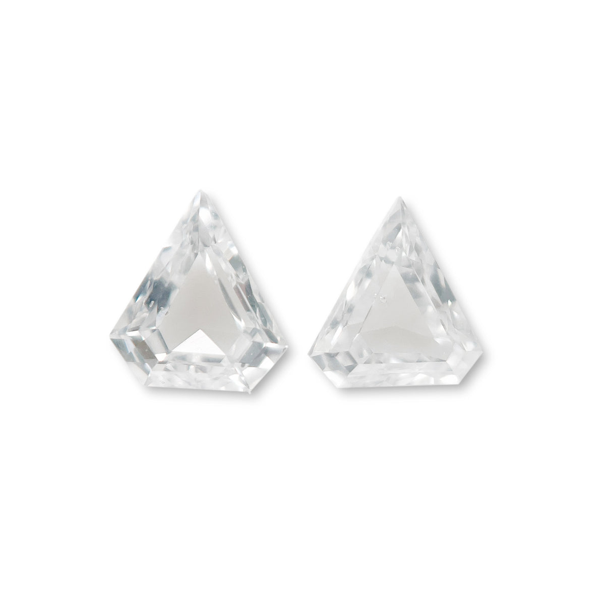 0.13cttw | E-F SI Shield Shape Step Cut Diamond Matched Pair - Modern Rustic Diamond