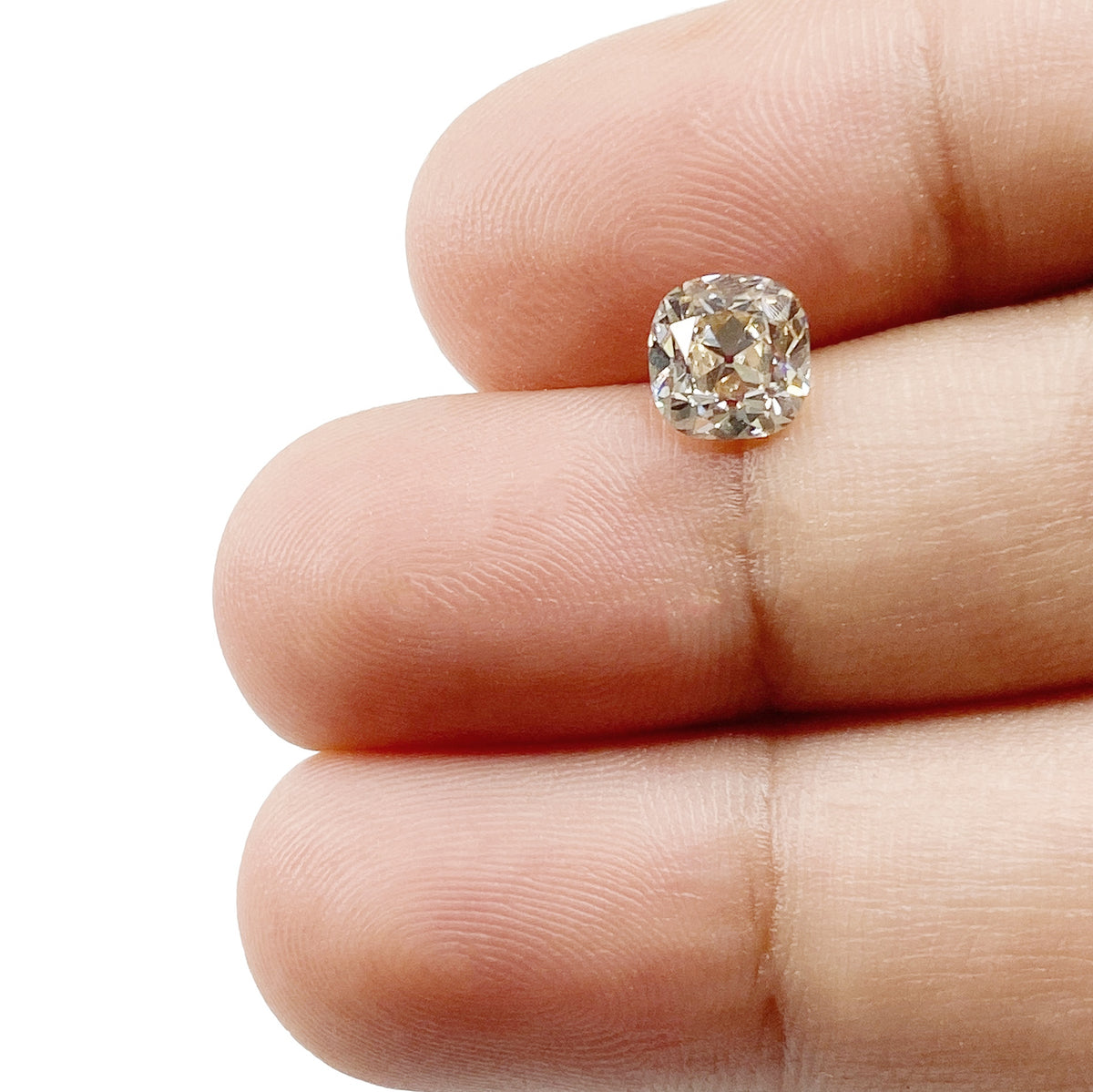 1.18ct | Light Brown VVS Cushion Shape Old Mine Cut Diamond - Modern Rustic Diamond