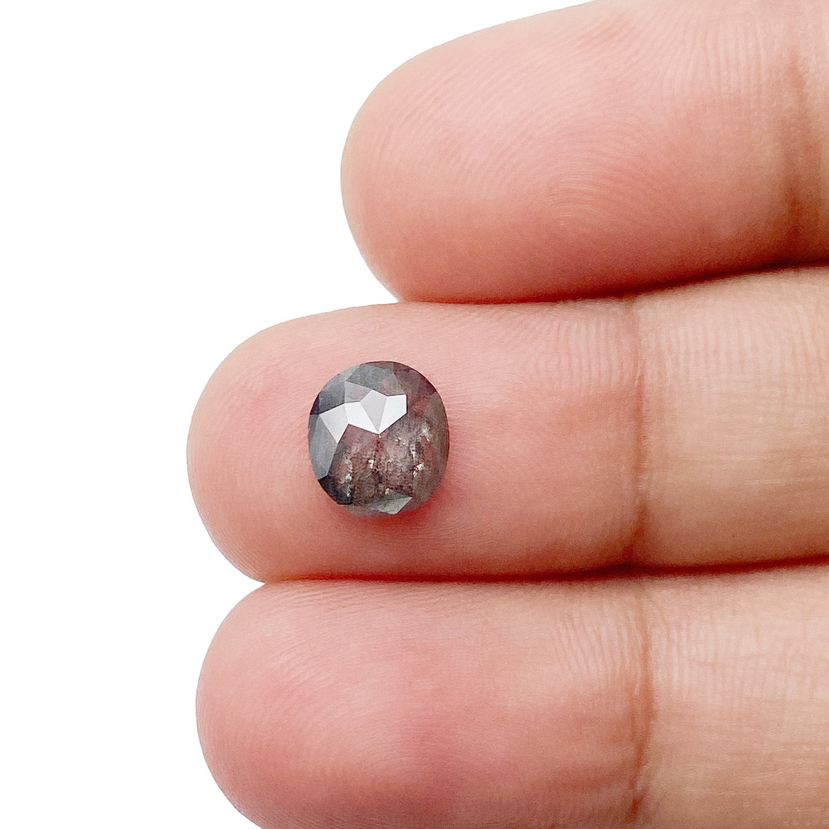 1.18ct | Salt & Pepper Cushion Shape Rose Cut Diamond - Modern Rustic Diamond
