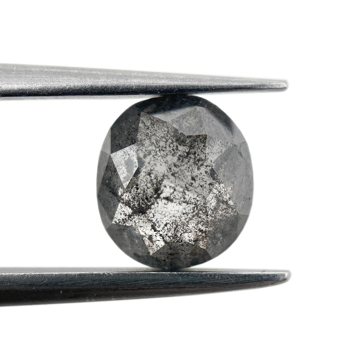 1.18ct | Salt & Pepper Cushion Shape Rose Cut Diamond - Modern Rustic Diamond