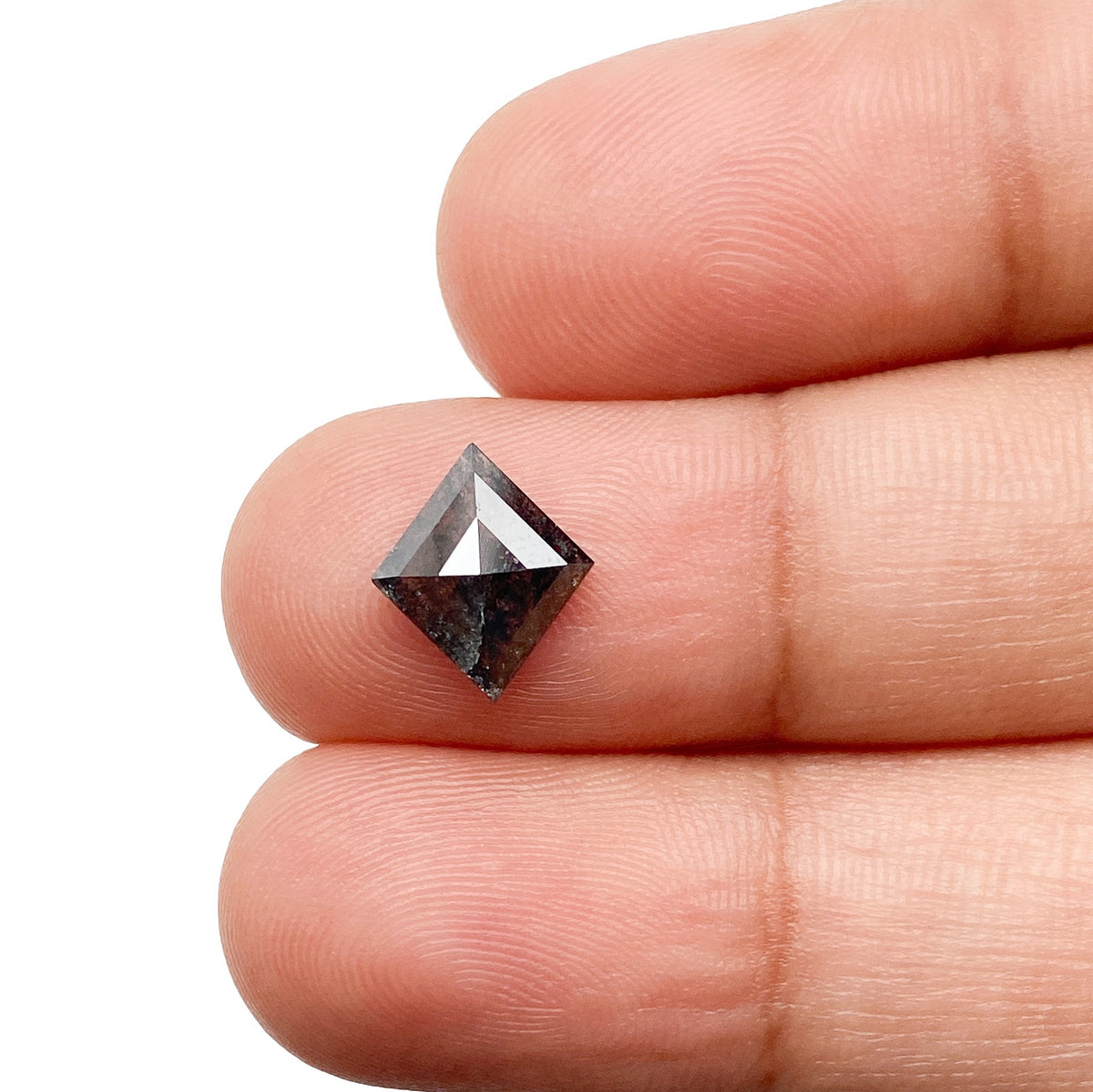 1.18ct | Salt & Pepper Lozenge Shape Rose Cut Diamond - Modern Rustic Diamond