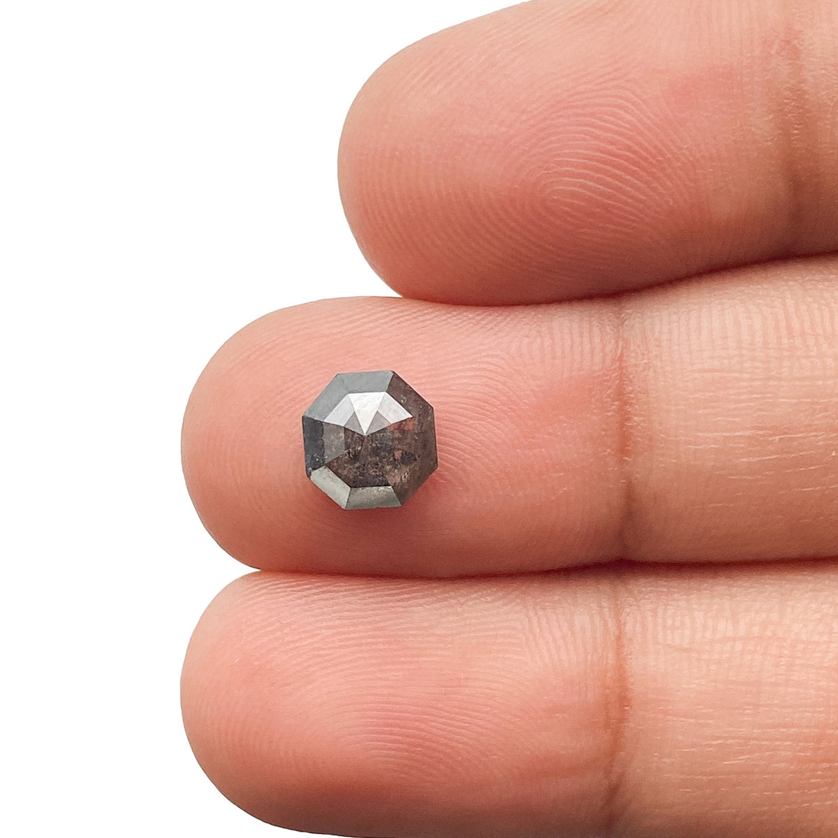 1.18ct | Salt & Pepper Octagonal Shape Step Cut Diamond - Modern Rustic Diamond