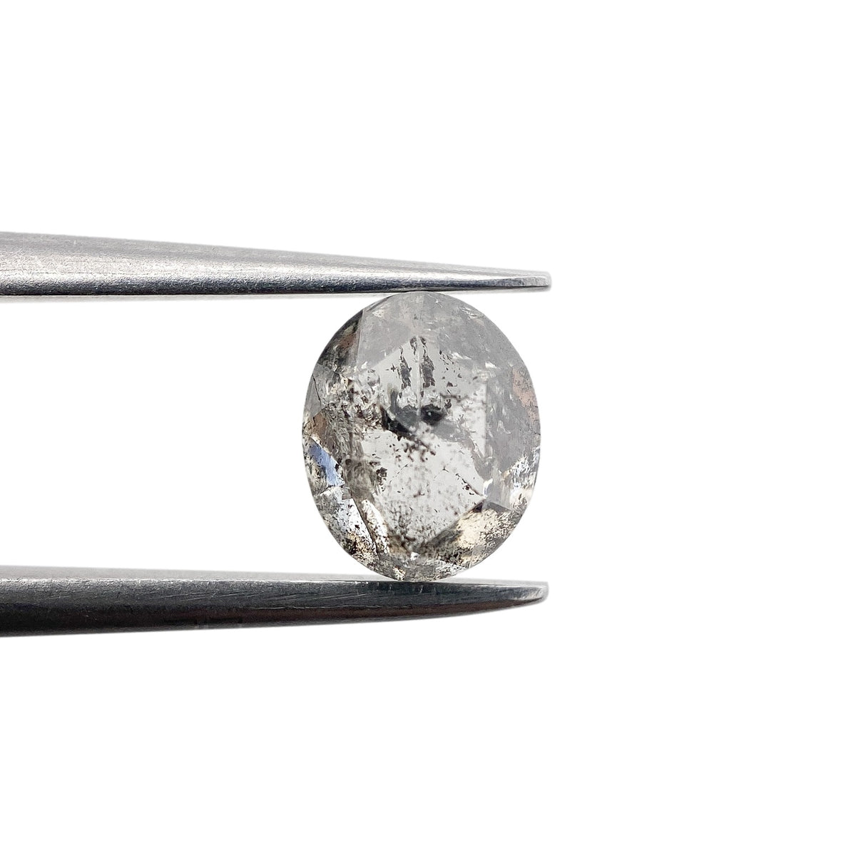 1.18ct | Salt & Pepper Oval Shape Rose Cut Diamond - Modern Rustic Diamond