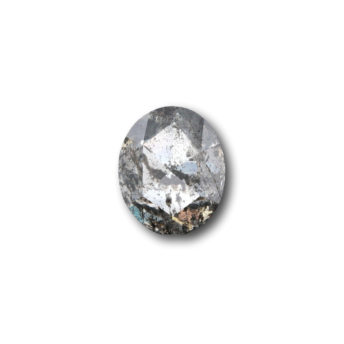 1.18ct | Salt & Pepper Oval Shape Rose Cut Diamond - Modern Rustic Diamond