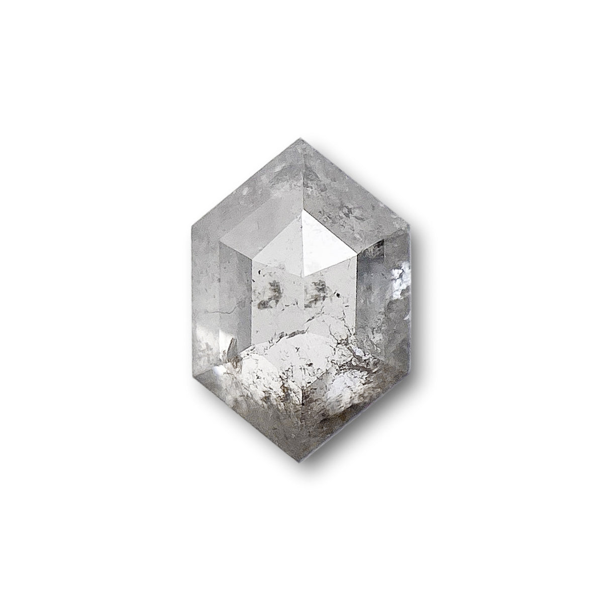 0.60ct | Salt & Pepper Hexagon Shape Step Cut Diamond