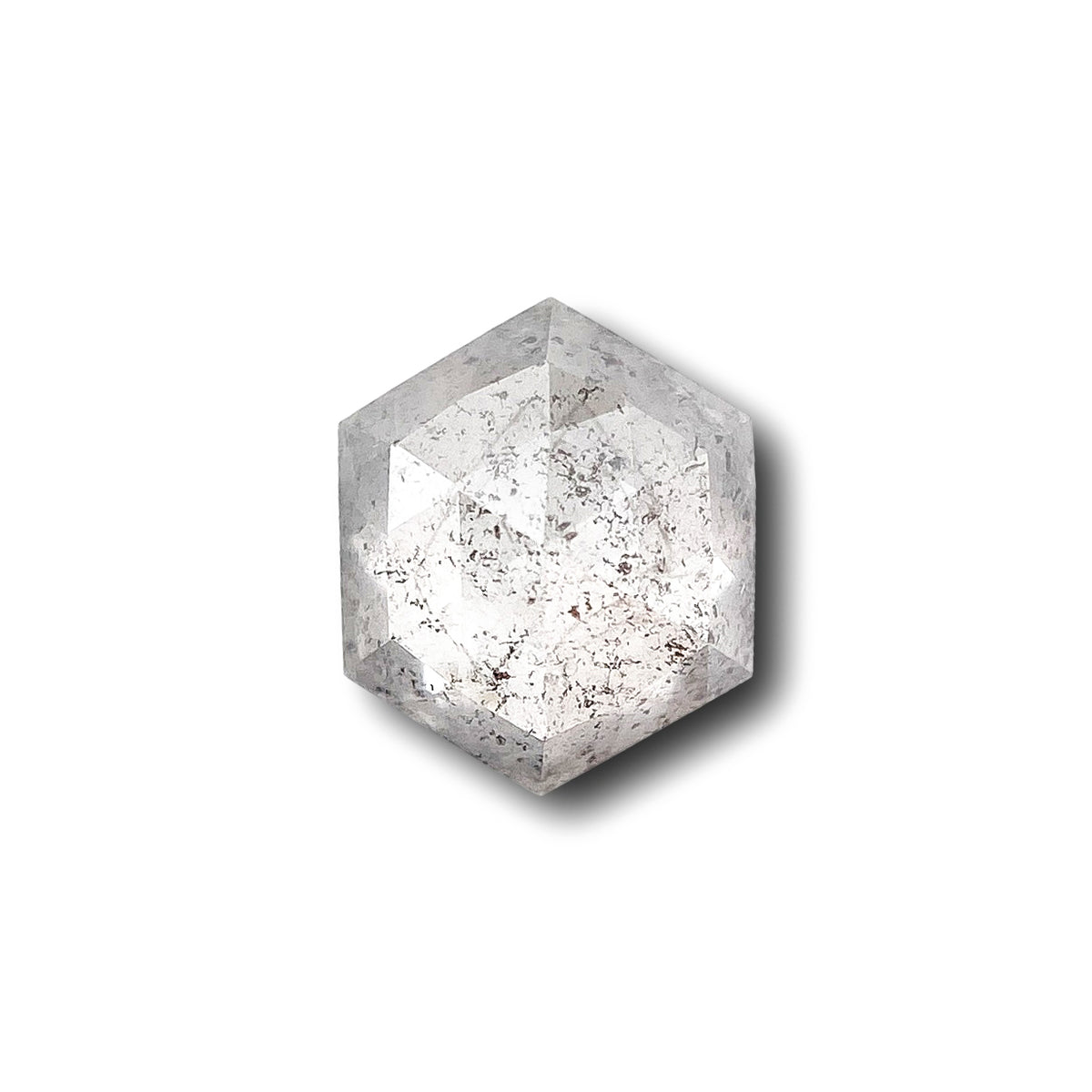 0.56ct | Salt & Pepper Hexagon Shape Step Cut Diamond