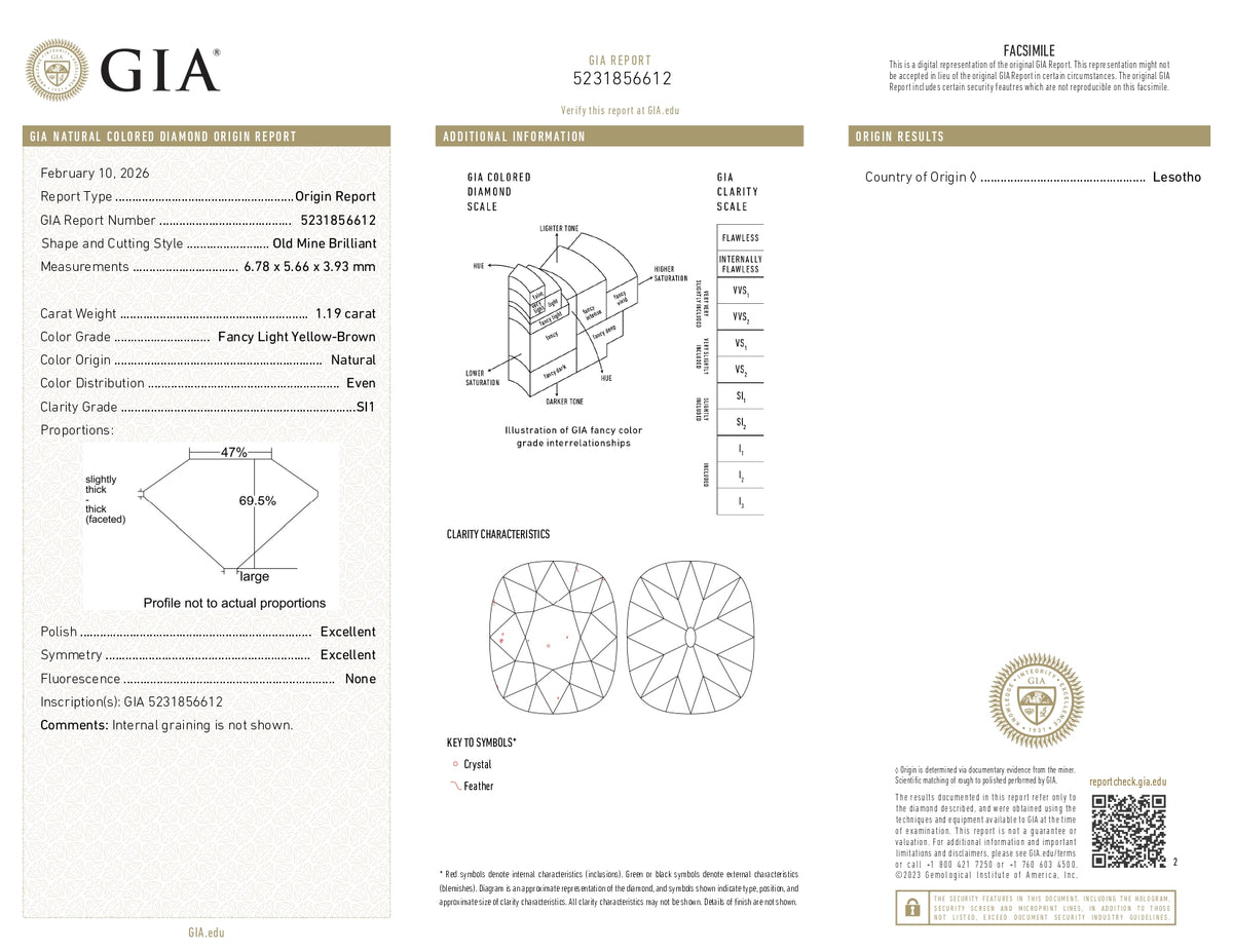 1.19ct | Champagne SI1 Cushion Shape Old Mine Cut Diamond (GIA) - Modern Rustic Diamond