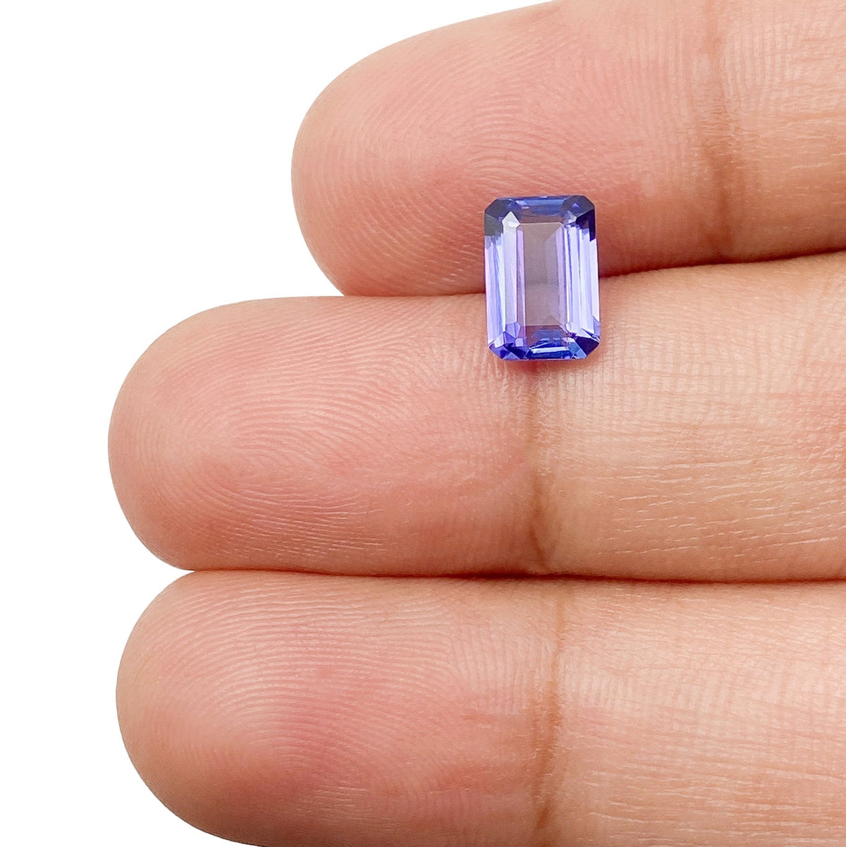 1.19ct | Emerald Shape Step Cut Tanzanite-Modern Rustic Diamond