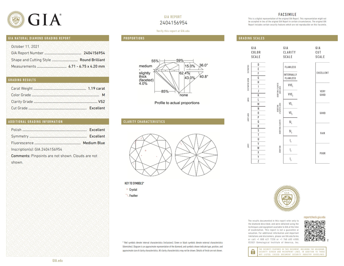1.19ct | M/VS2 Round Shape Brilliant Cut Diamond (GIA) - Modern Rustic Diamond