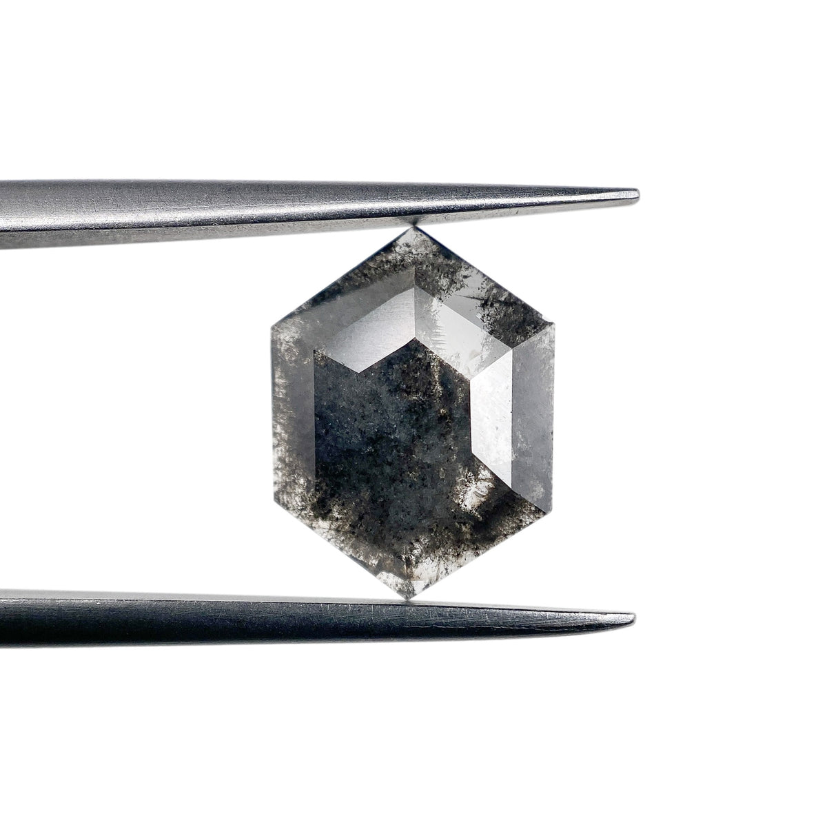 1.19ct | Salt & Pepper Hexagon Shape Rose Cut Diamond - Modern Rustic Diamond