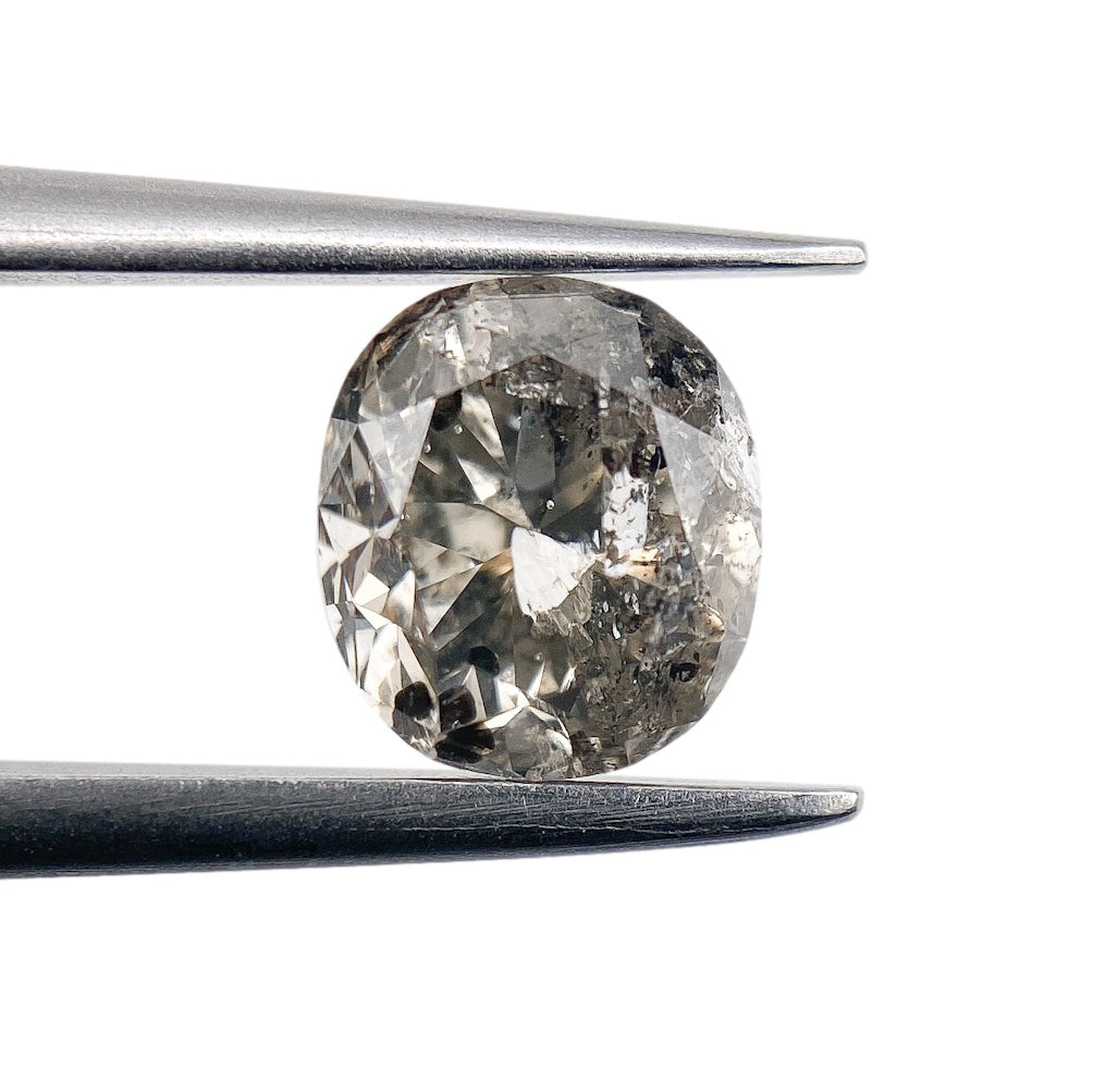 1.19ct | Salt & Pepper Oval Shape Brilliant Cut Diamond - Modern Rustic Diamond