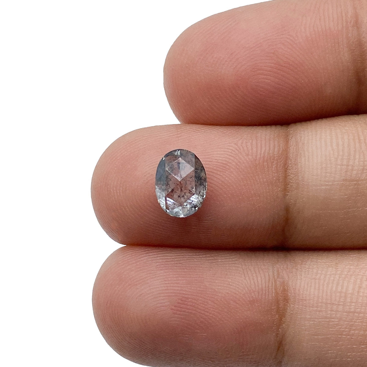 1.19ct | Salt & Pepper Oval Shape Rose Cut Diamond - Modern Rustic Diamond