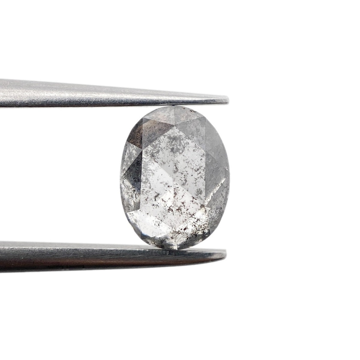 1.19ct | Salt & Pepper Oval Shape Rose Cut Diamond - Modern Rustic Diamond