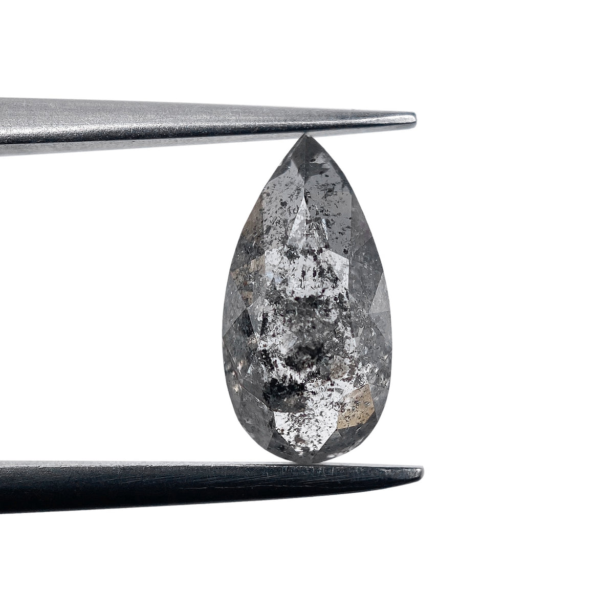 1.19ct | Salt & Pepper Pear Shape Rose Cut Diamond - Modern Rustic Diamond