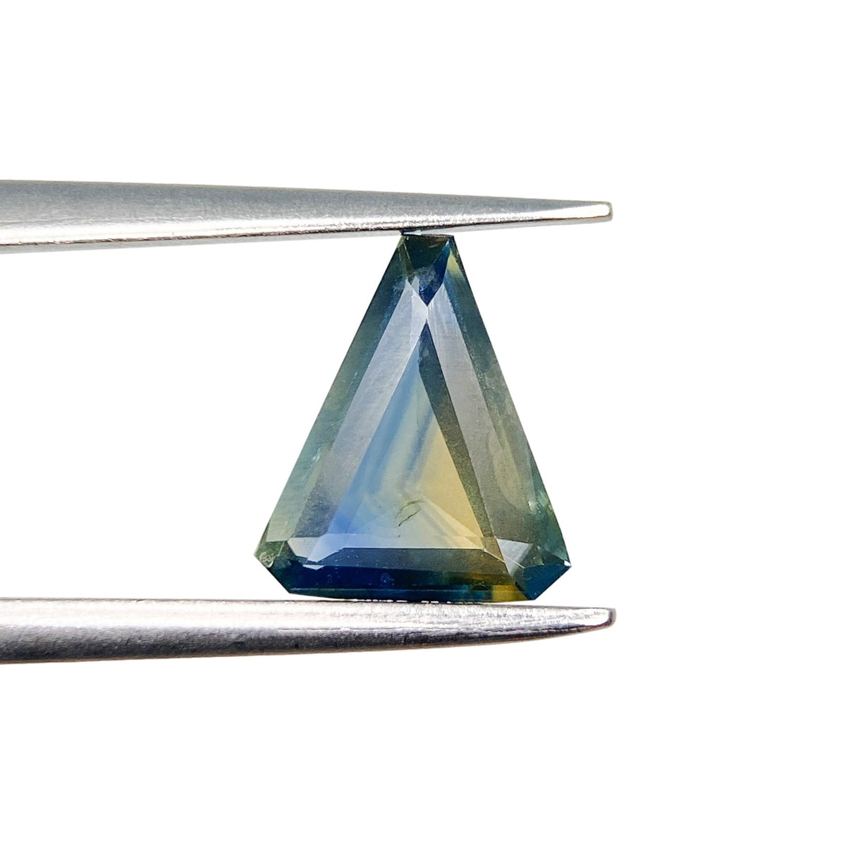 1.19ct | Step Cut Shield Shape Blue Montana Sapphire-Modern Rustic Diamond