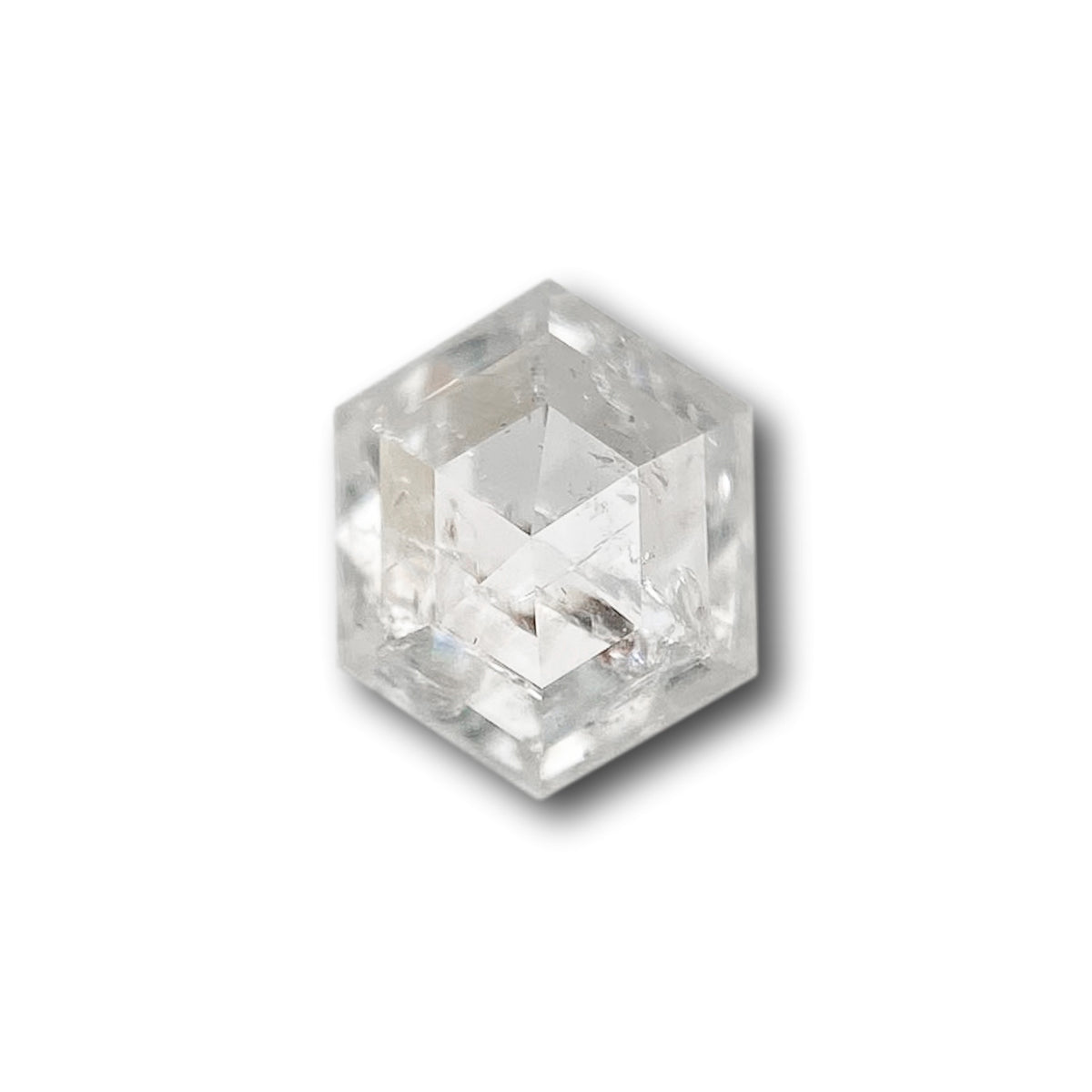 0.66ct | Salt & Pepper Hexagon Shape Rose Cut Diamond