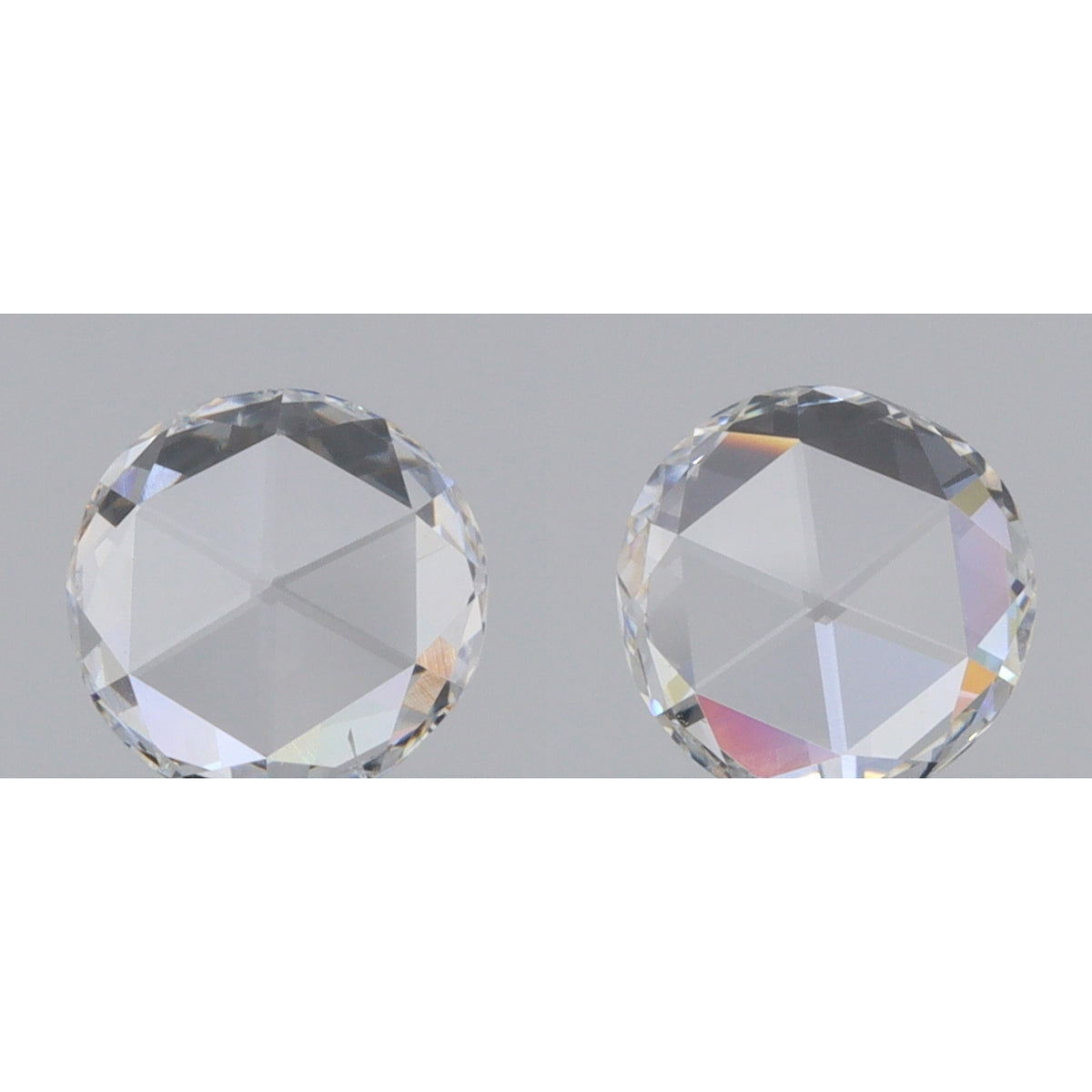 0.73cttw | F-G VS-SI Round Shape Rose Cut Diamond Matched Pair - Modern Rustic Diamond