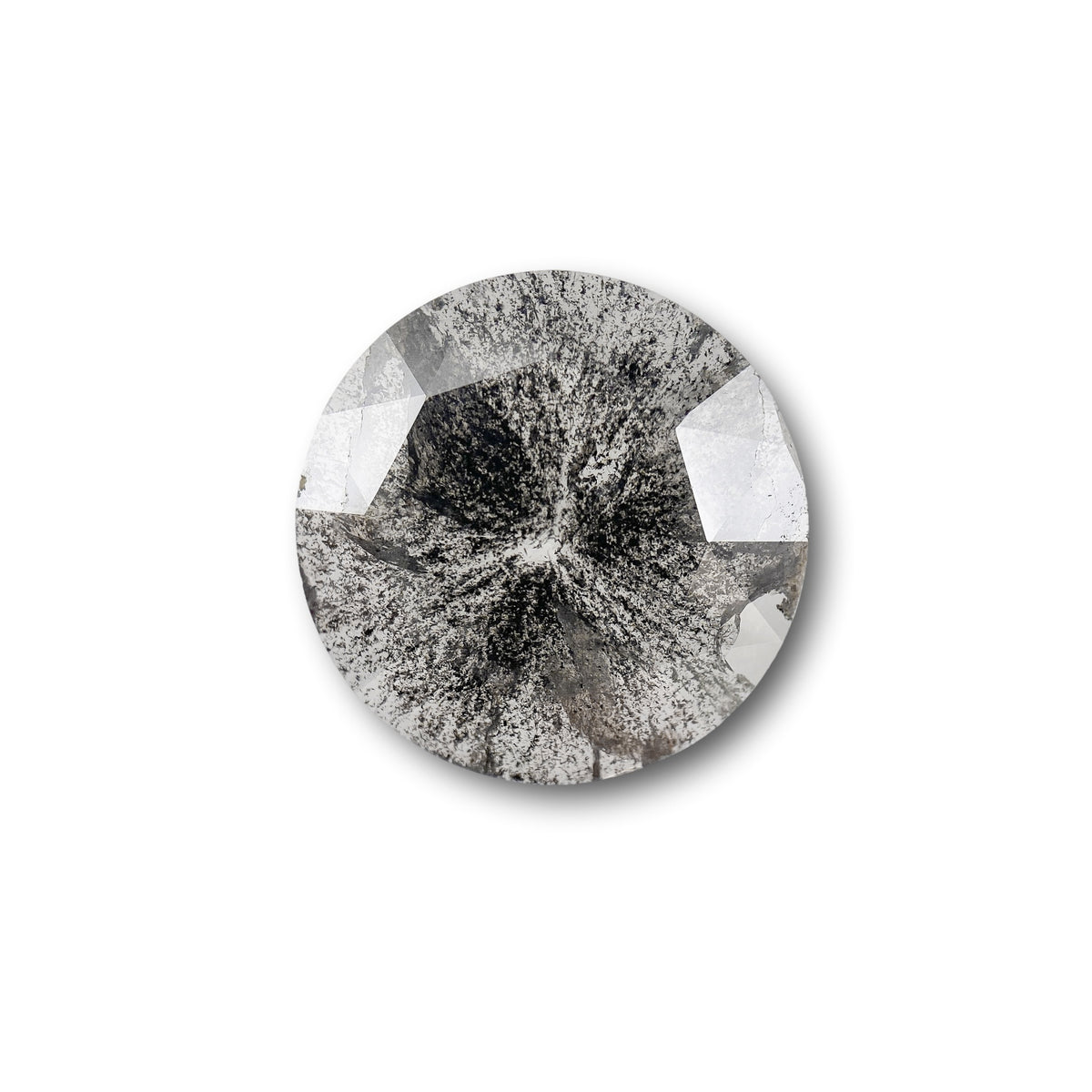 3.22ct | Salt & Pepper Round Shape Rose Cut Diamond