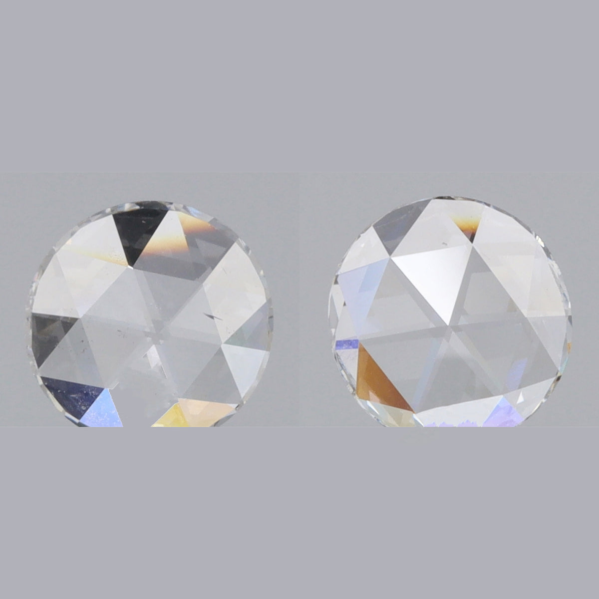 0.52cttw | H SI1-SI2 Round Shape Rose Cut Diamond Matched Pair