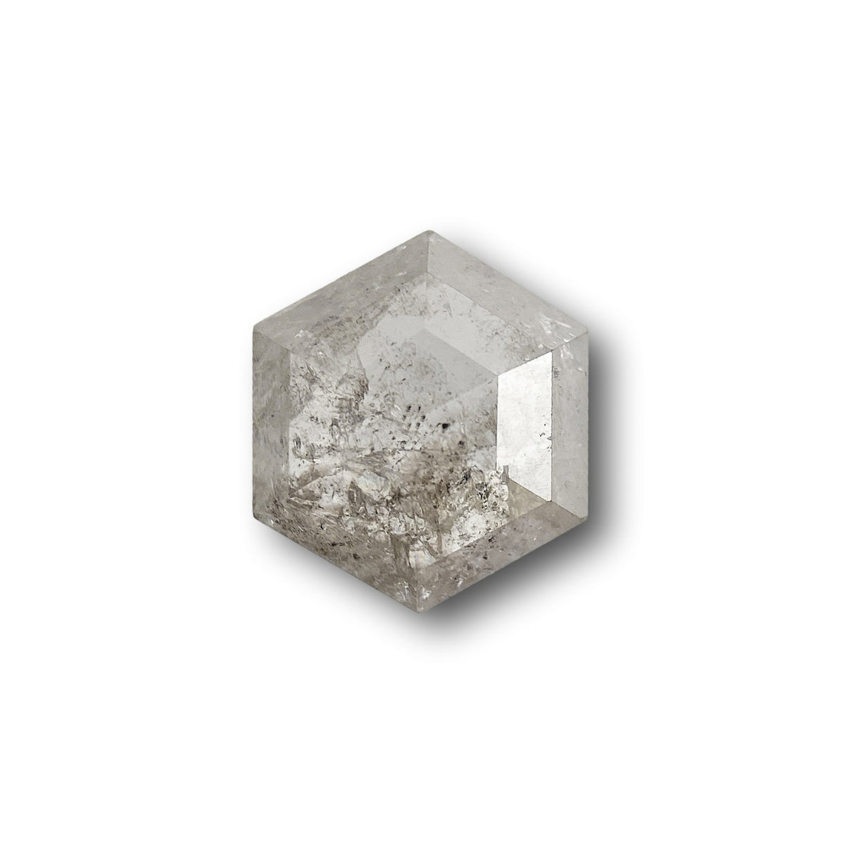 0.66ct | Salt & Pepper Hexagon Shape Rose Cut Diamond