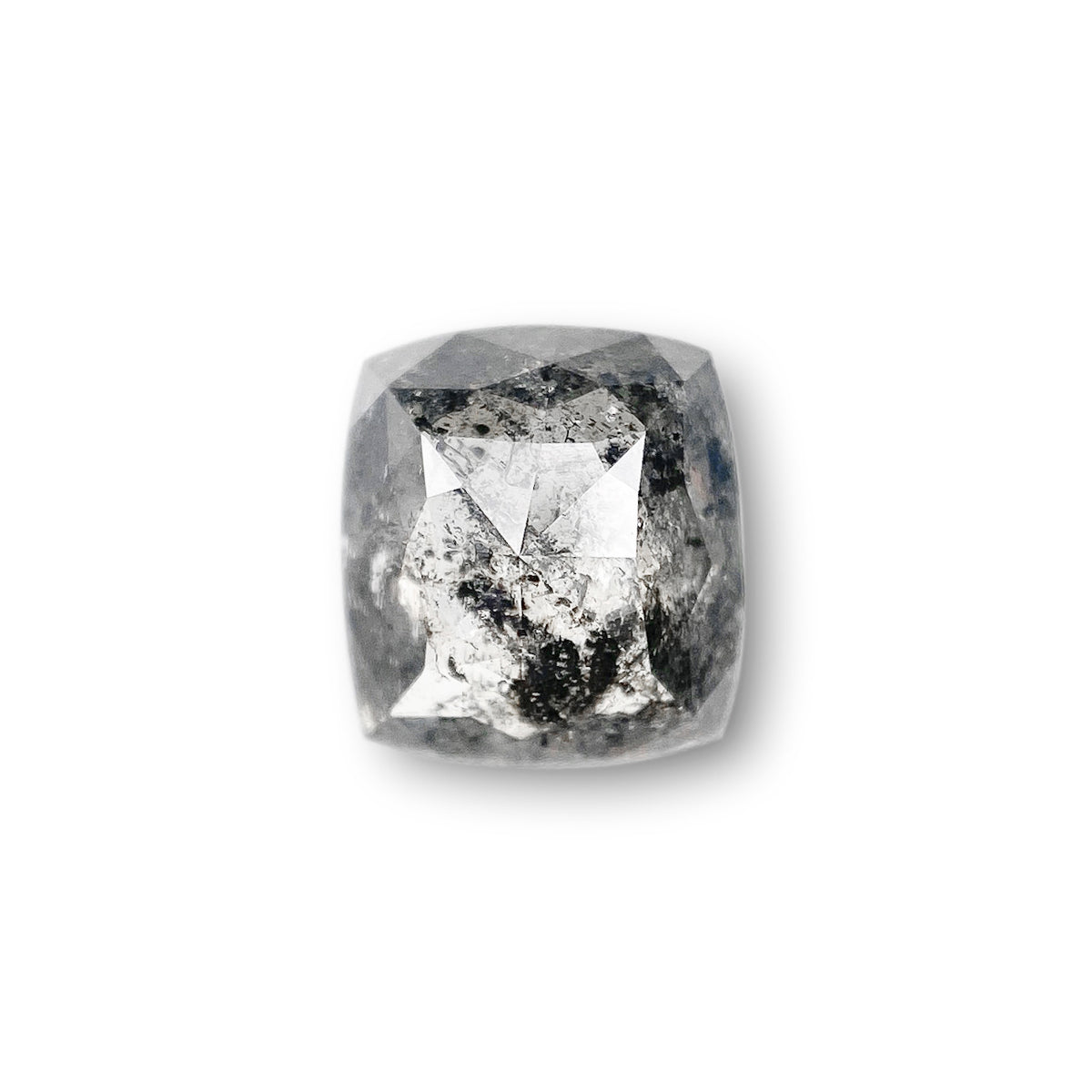 1.02ct | Salt & Pepper Cushion Shape Rose Cut Diamond