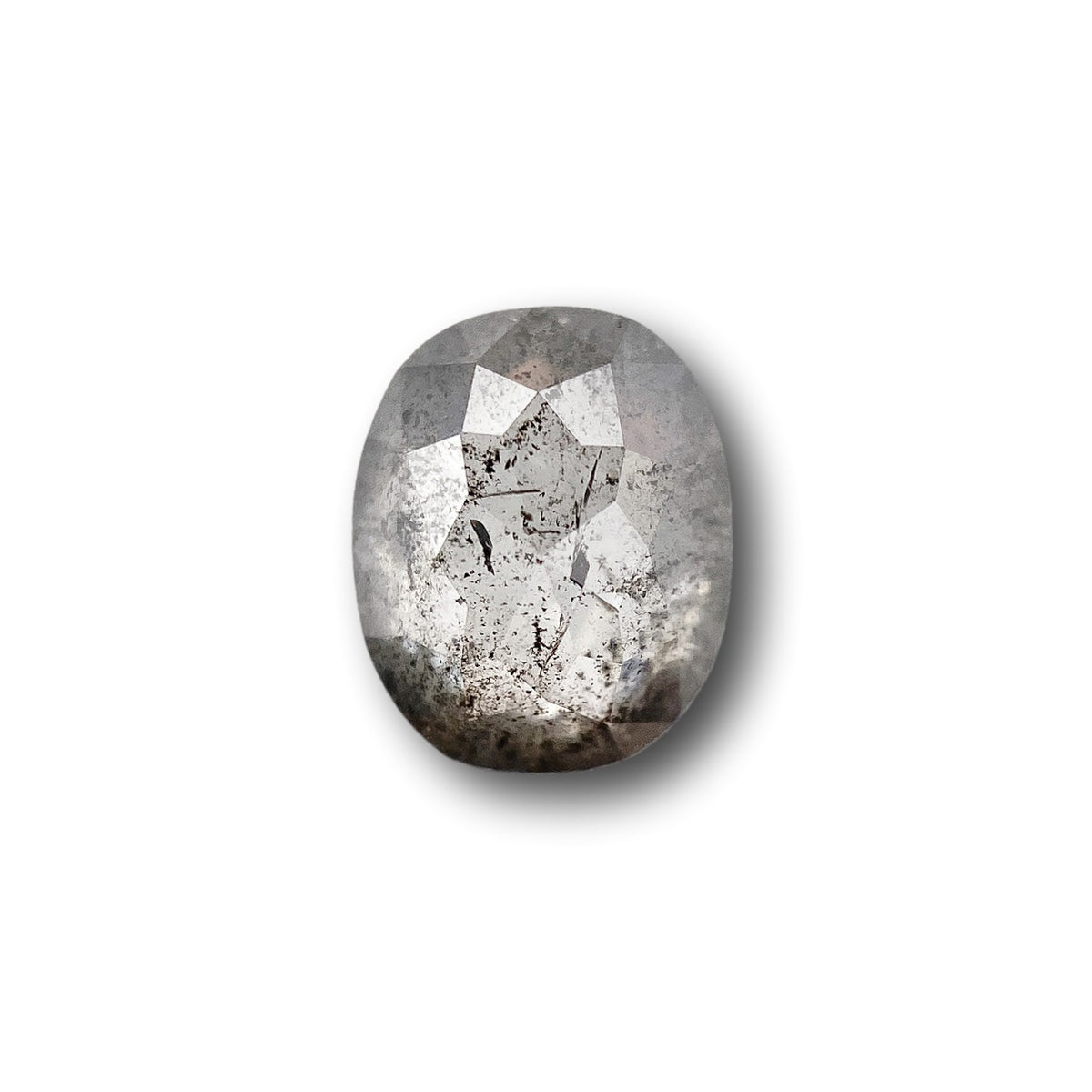0.77ct | Salt & Pepper Oval Shape Rose Cut Diamond