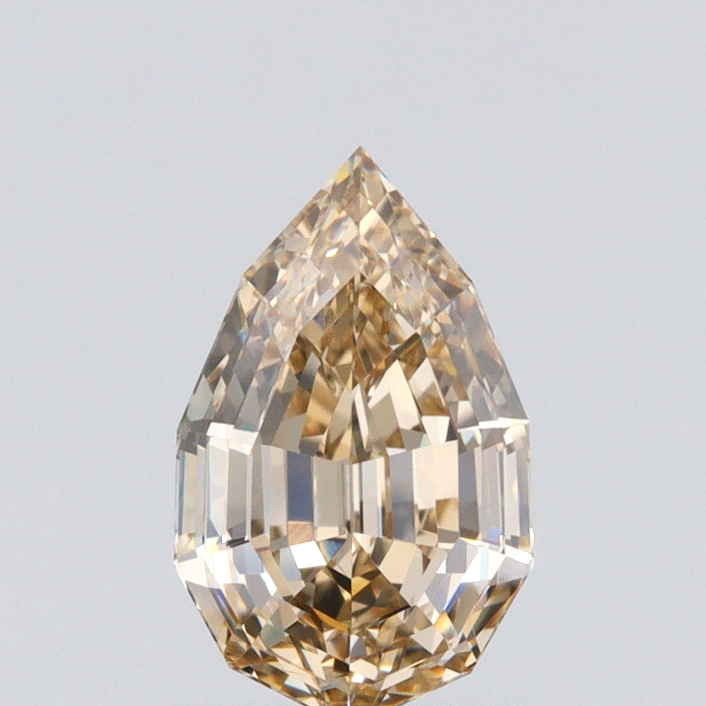 1.29ct | U-V/VVS2 Pear Shape Lattice Cut Diamond (GIA) - Modern Rustic Diamond